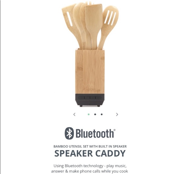 Thyme&Table Bamboo Utensil Set w/Bluetooth Speaker - Picture 1 of 7